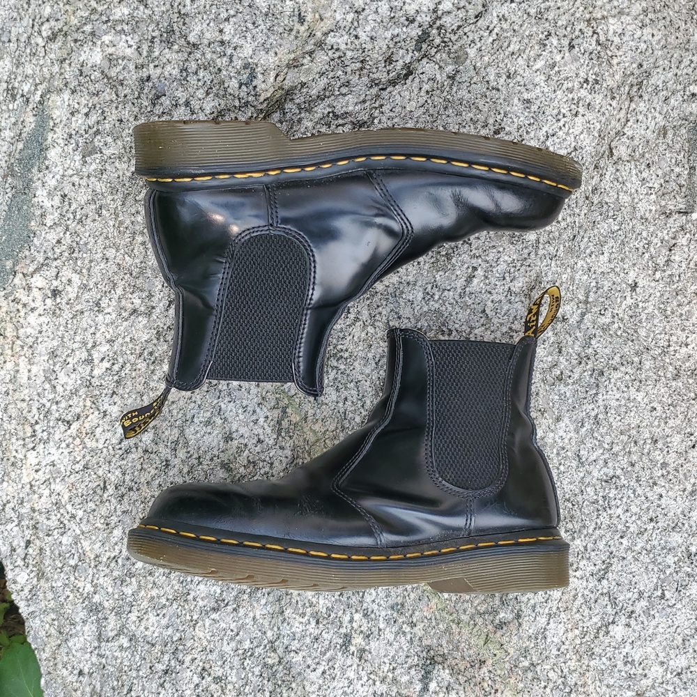 Dr. Martens 2976 YS Black Smooth Leather Chelsea Boots Size 7 - Picture 12 of 15